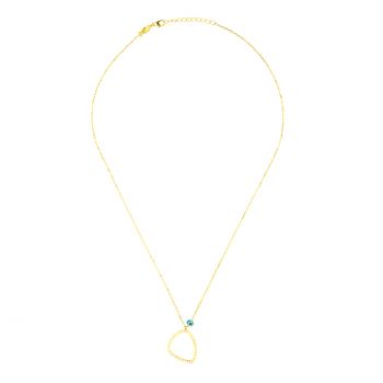 Elegante Kurshuni Halskette mit glitzerndem Anhänger aus vergoldetem, zirkonia-besetztem Sterling Silber: Jetzt versandkostenfrei im Perlenmarkt OnlineShop!